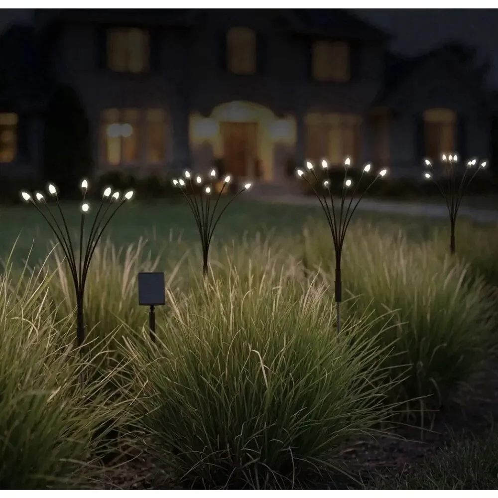 32 Solar Lights Firefly Garden SolR Brite Outdoor Waterproof Warm White Lot Of 3